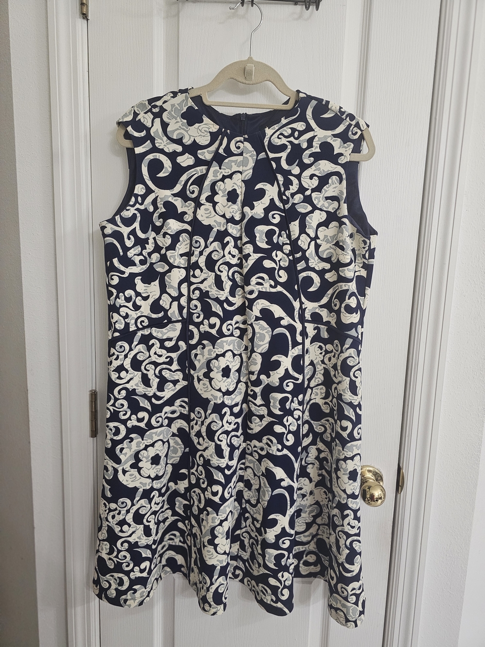 ILE New York  Navy & White Floral Print A-Line Dress